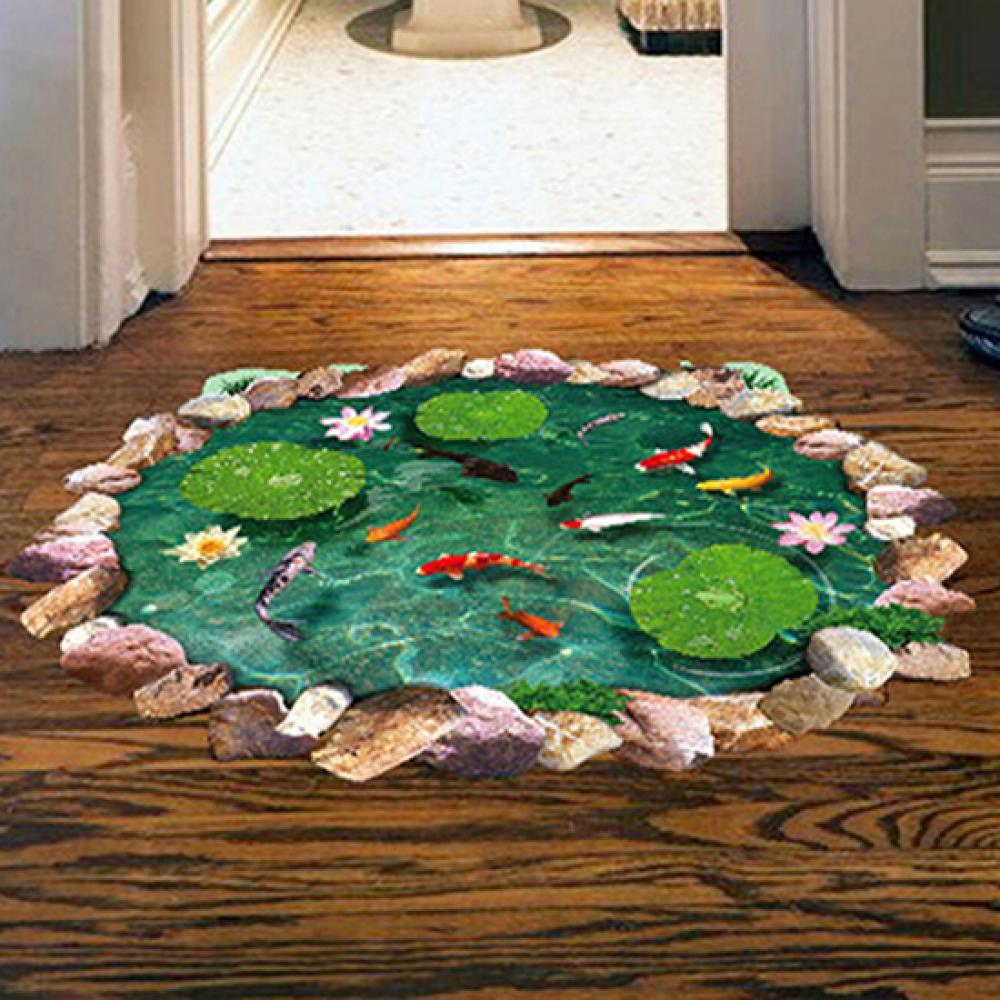 Fish pond koi fish Feng Shui carp lotus pond picture canvas painting mural living room modern home bedroom bathroom decoration f