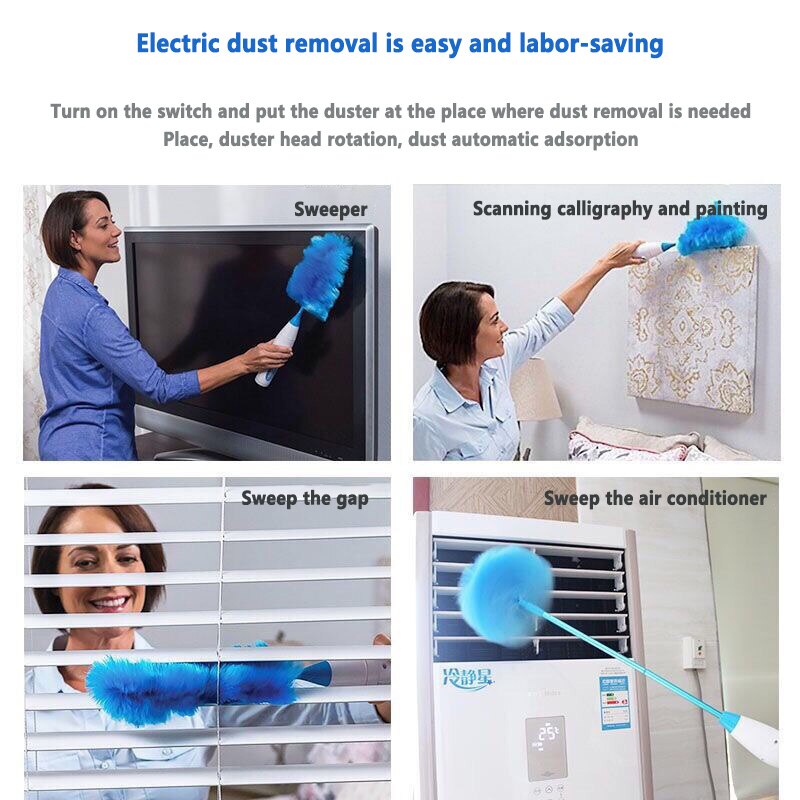 Elektrisk fjer støv rengøringsbørste bærbare genopladelige rengøringsværktøj til husholdnings fjer støv
