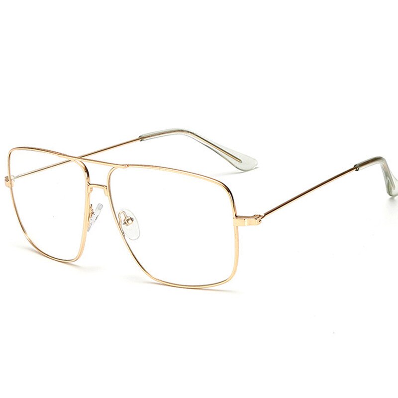 Vintage Gold Metal Frame Eyeglasses Mens Womens Sun Glasses Retro Square Optical Lens Eyewear Nerd Clear Lens Glasses