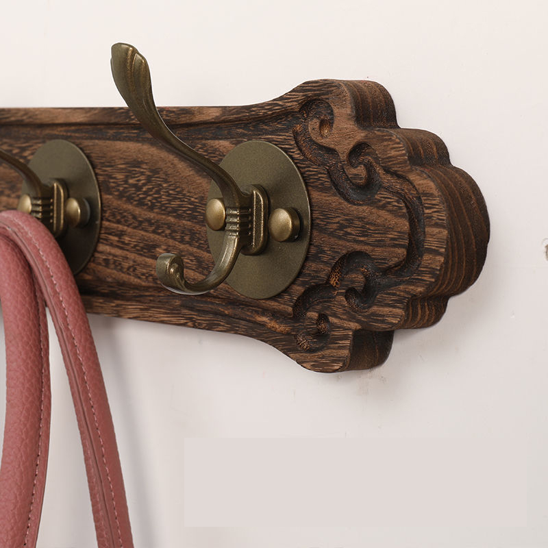 Perchero de madera maciza para bata de lujo con 4/5/6/7/8 ganchos, colgador de ropa de pared, llaves, almacenamiento de sombreros, colgante para muebles de entrada