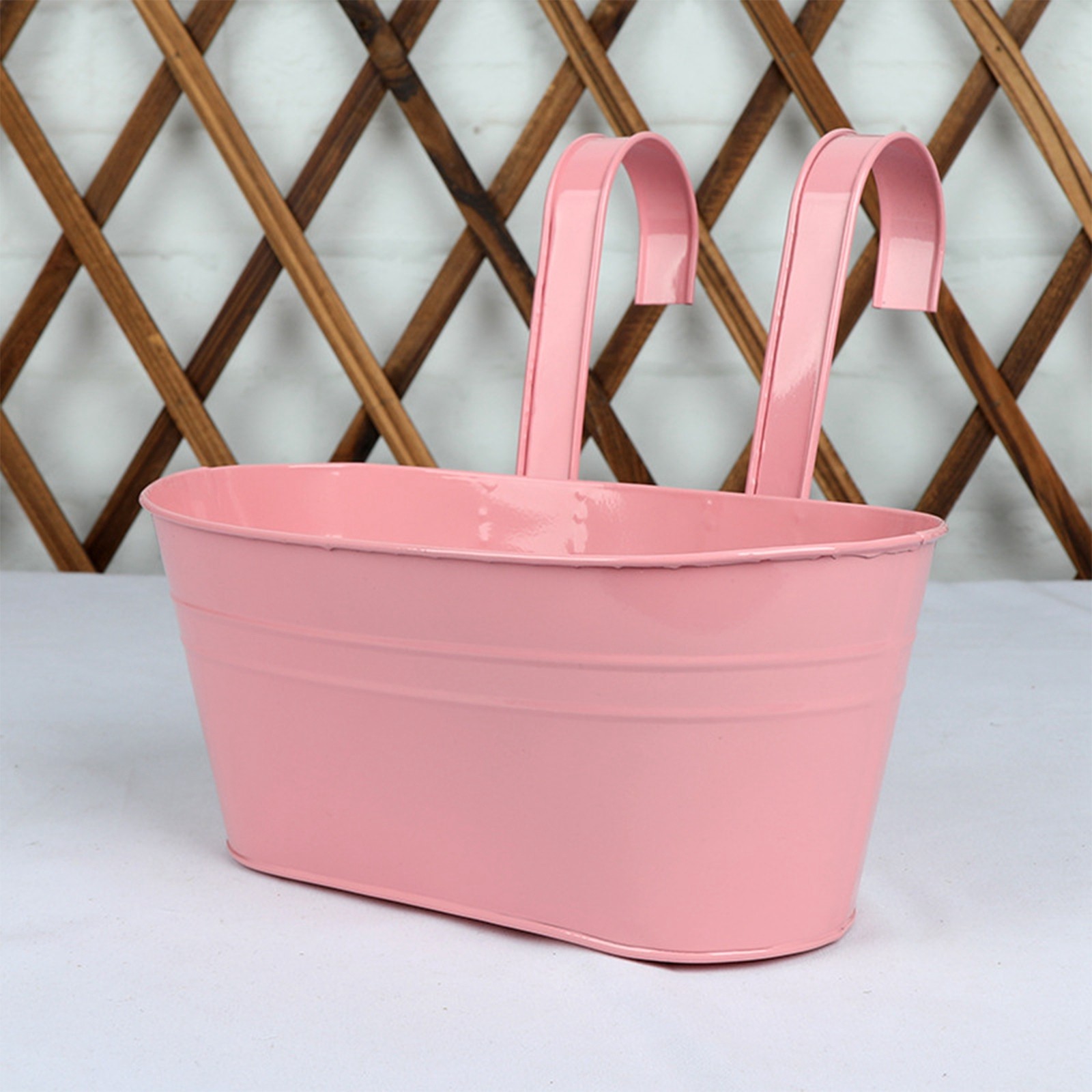 Buitenplanten Plantenbak Zwart Metaal Ijzer Hangende Bloempotten Dekken Leuningen Hek Emmers Moderne Boho Stijl Wandmontage Raamdoos: Sky Blue