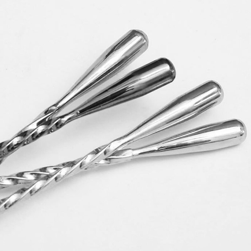 Cuchara de mezcla para cócteles de acero inoxidable, barra de patrón en espiral cuchara tipo lágrima agitar cuchara Bar herramienta barman herramientas