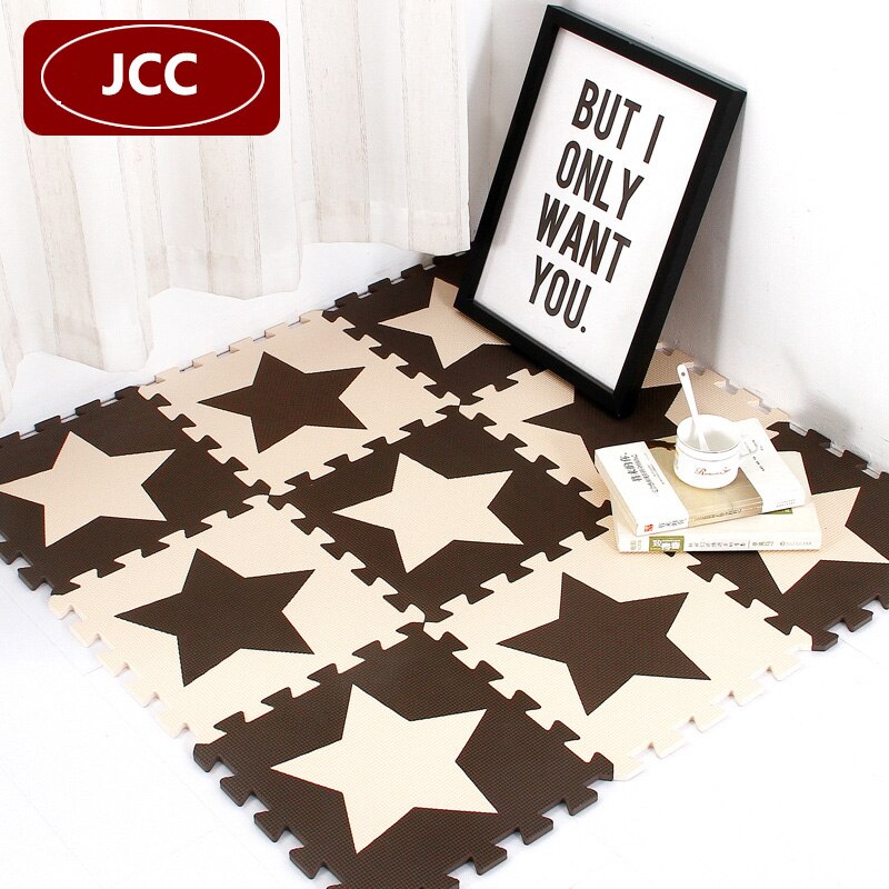 Jcc star style eva foam pussel lekmatta /barnmattor matta sammankopplande träningsgolv för barn kakel 30*30*1cm