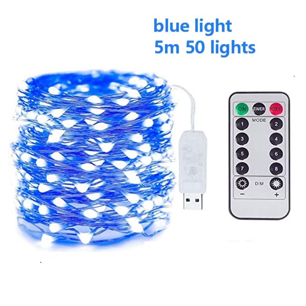 USB LED String Light Remote Control 5M/10M 50/100LED Fairy String Light 20M Copper Wire for Wedding Christmas Decor lamp: 7