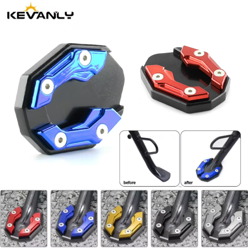 KEVANLY Aluminium Motorcycle Bike Kickstand Extender Voet Zijstandaard Extension Voet Pad Ondersteuning Plaat Motor Accessoire