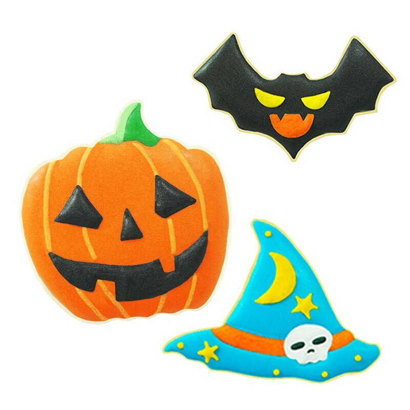 Halloween Kakformar - 19 Modeller - Rostfritt Stål Bakmallar - DIY Kex Fondant Präglingsverktyg