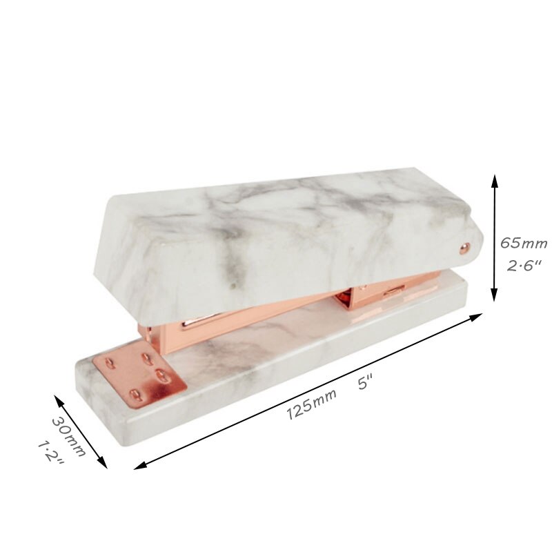 Grapadora de Metal de mármol para libros, papelería de oro rosa, 24/6 26/6 Manual Normal, grapadora estándar para el hogar y la Oficina, suministros de encuadernación