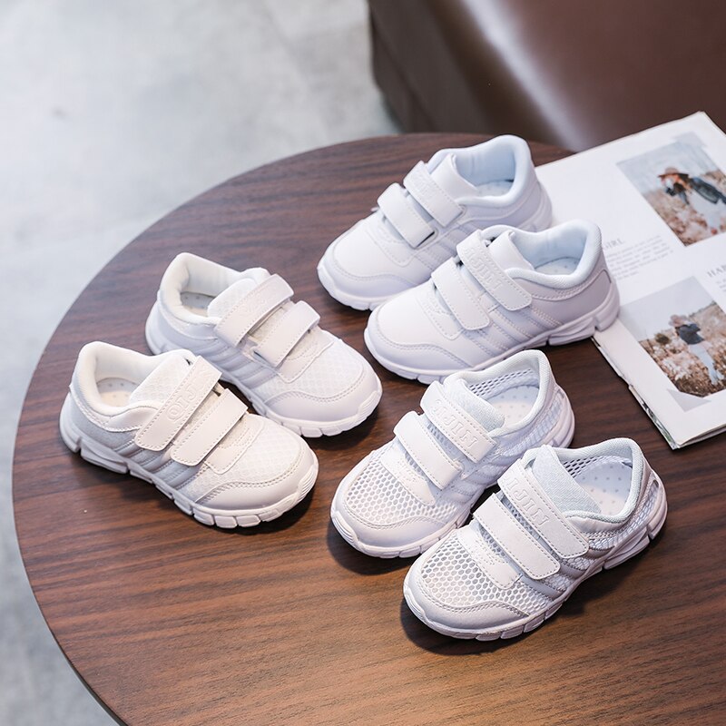 Barnskor sommar andas mesh barn fritidsskor luftnät vit sport sneakers pojkar skor flickor sandaler gummi