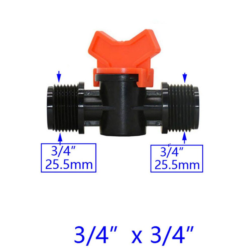 Garden Tap Pe Hose Connector Mini Valve With thread 1/2 3/4" For 1/4" 3/8" 16/20/25mm Water Tube Irrigation Valve Waterstop Cran: plum
