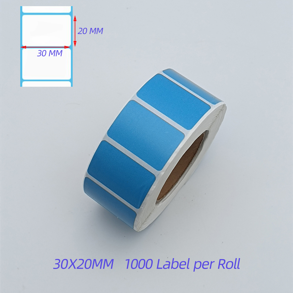30 x 20 mm direkte termisk etiket rød pink gul blå printklistermærke stregkode farvet etiketpapir 3 x 2 cm termisk selvklæbende klistermærke