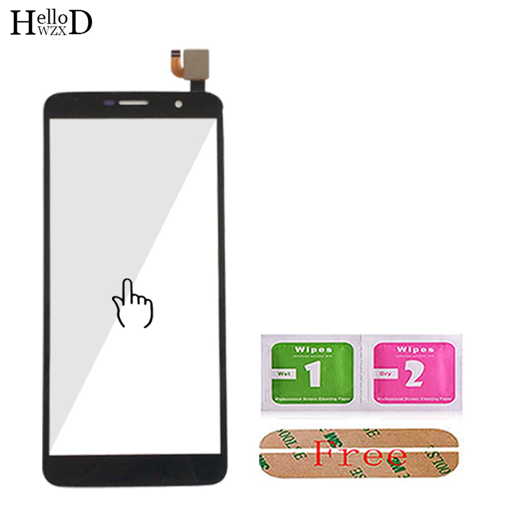 Mobile Touch Screen Panel For Homtom S7 S12 S16 S55 Digitizer Panel Front Glass Touch Screen TouchScreen Sensor 3M Glue Wipes
