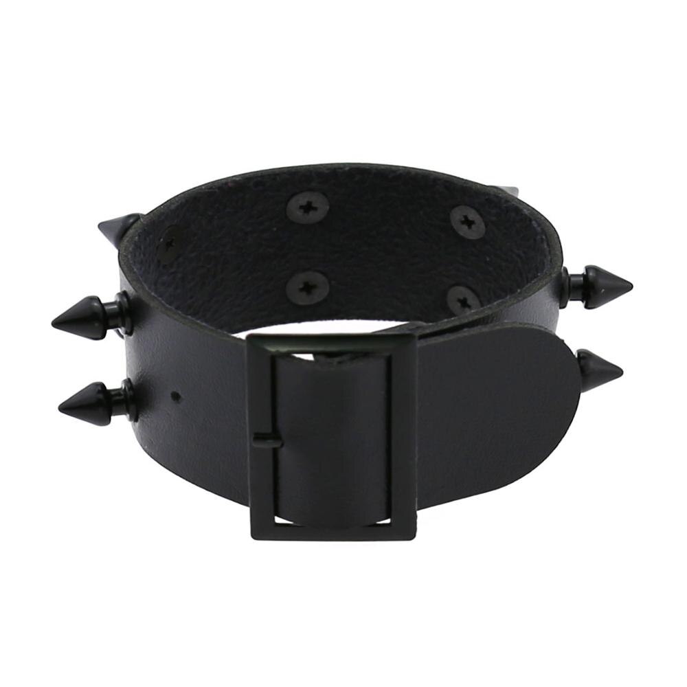 Punk pigg armbånd studded rock biker bred stropp vegansk lær armbånd armbånd for menn kvinner gotiske emo rock armbånd