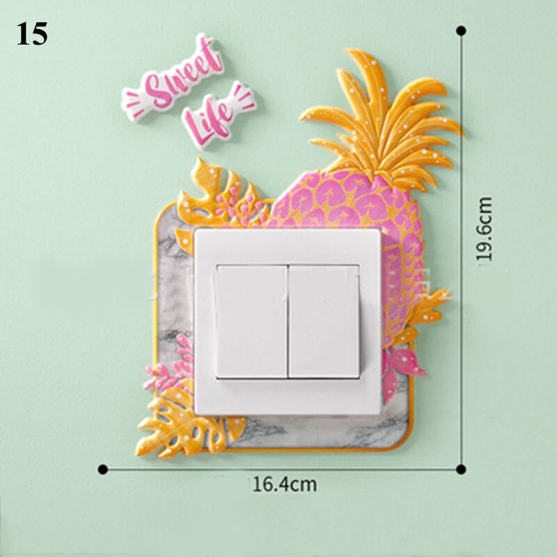 3D Cartoon Animal Switch Sticker Cartoon Room Decor luminous Stickers Home Switch Cover Wall Light Socket Stickers Decoration: 15