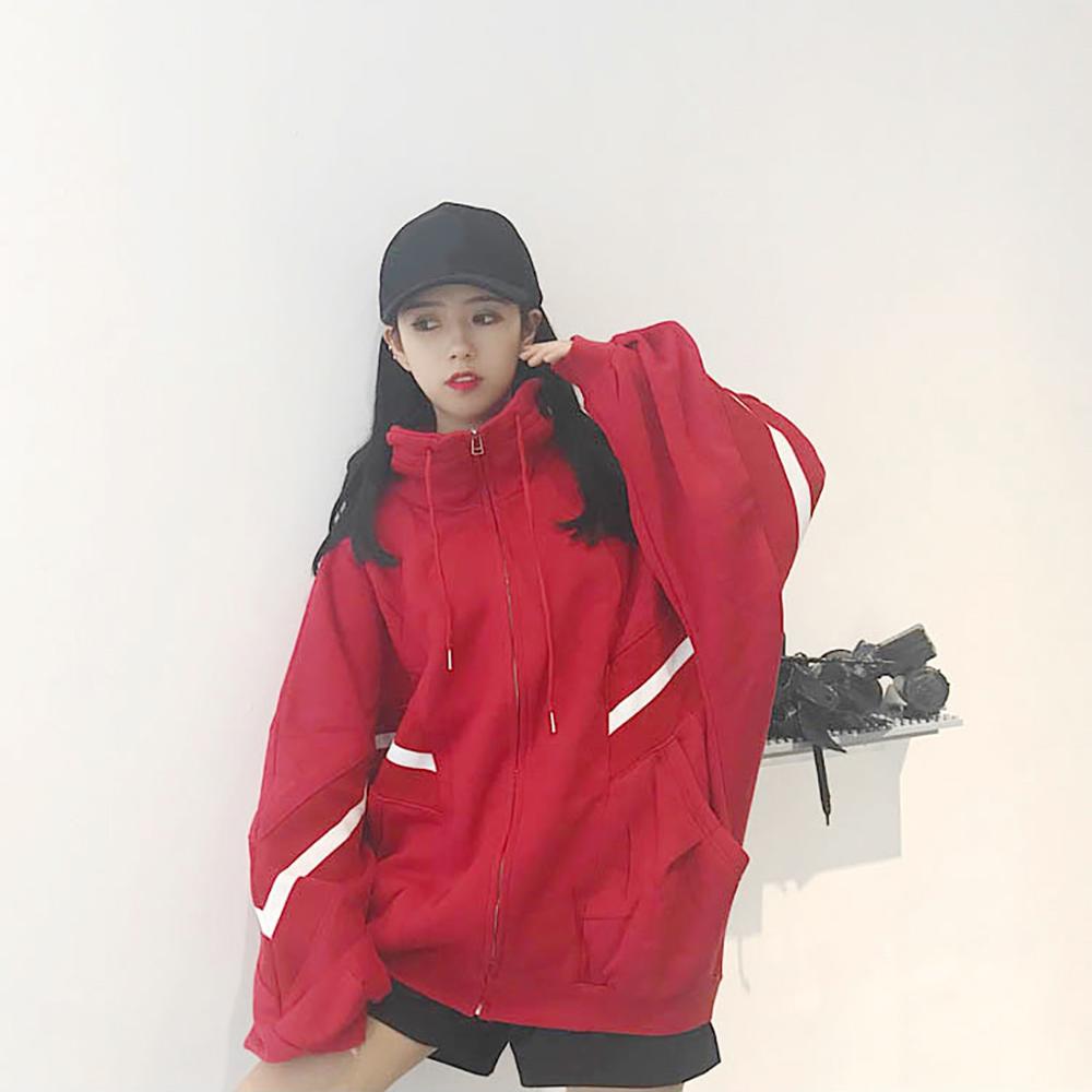 Chaquetas sueltas de manga murciélago para mujer, ropa con cremallera de empalme a rayas, prendas de vestir de manga larga, abrigos casuales para exteriores, ropa deportiva