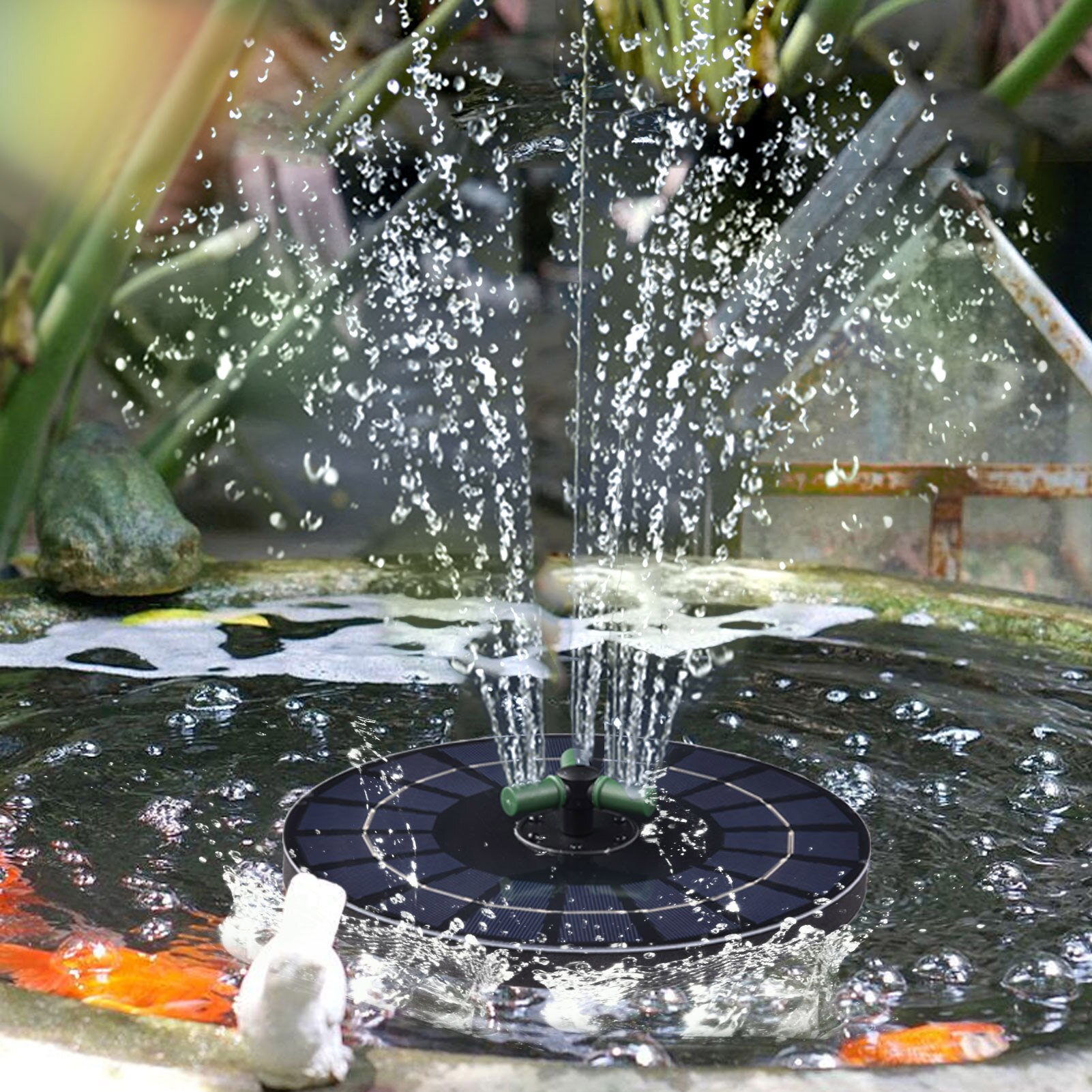 Solar Water Fountain Solar Bird Bath Fountain Pump Solar Powered Water Fountain Pump for Garden Ponds Pool Aquarium Built-in