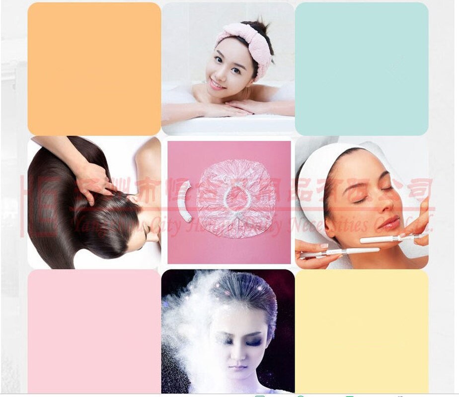 50/100Pcs Disposable Shower Cap Plastic Bathing Caps Waterproof Hotel One-Off Shower Hat Travel Salon Home Bathroom Products