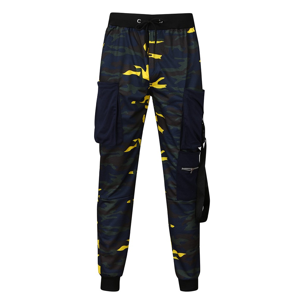 Jean déchiré hommes pantalon maigre mince droite hommes pantalon avec pantalon bas Harajuku Style Camouflage crayon pantalon hommes vêtements