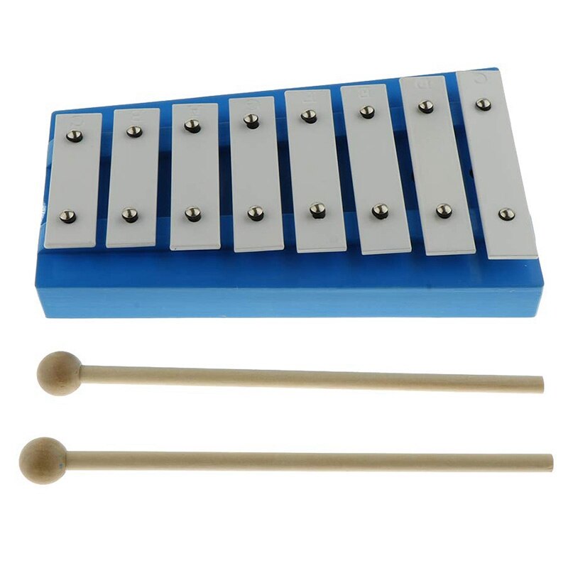 8- tonig klokkenspel met 2 houten xylofoonviolen voor muziekliefhebbers en beginners, verbeter je hand-oogcoördinatie en vergroot je