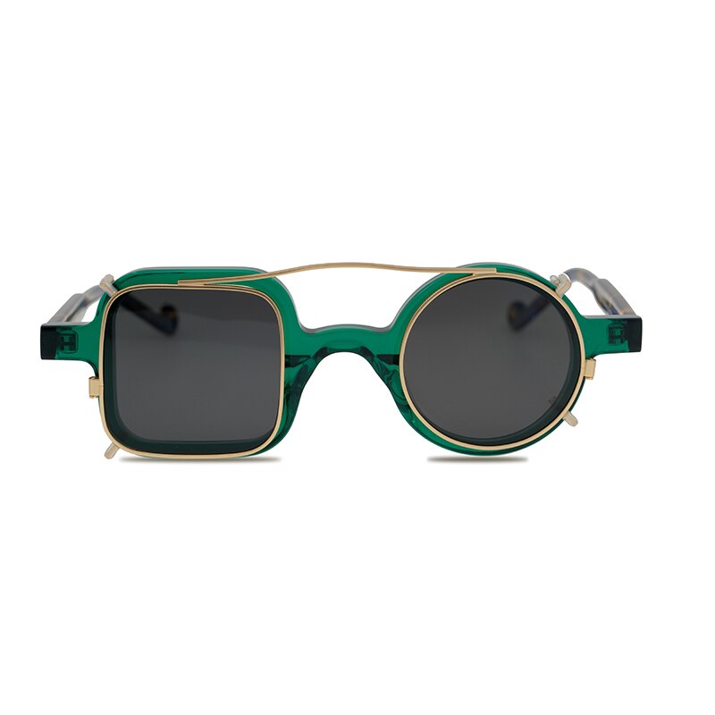Vintage handgjorda solglasögon optiska två linser rund fyrkantig båge retro acetat glasögonbågar läsglasögon herrbågar solglasögon