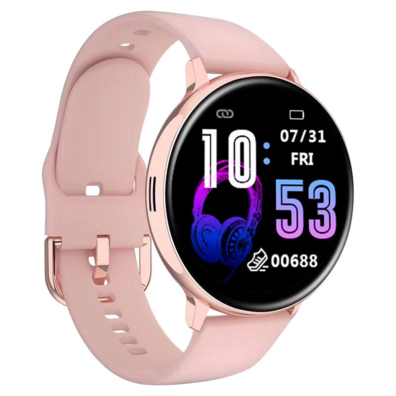 Bakeey Q16 Smart Watch bluetooth Call Full Touch Heart Rate Blood Pressure Monitor Music Playback Dual UI Menu Smartwatch Men: Pink