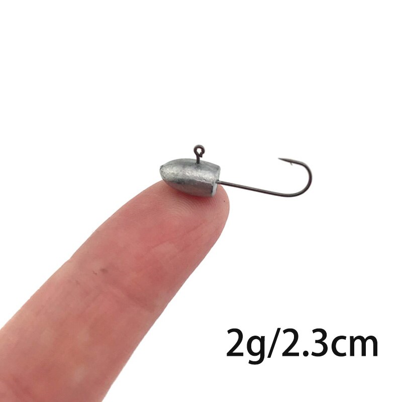 Anzuelo de gusanos pequeños y suaves de OBSESSION, anzuelo de Rockfish 1g, 2g, 3g, 4g, 10 Uds., Mini anzuelos de plomo para pesca de carpa: 10pcs 2g 2.3cm