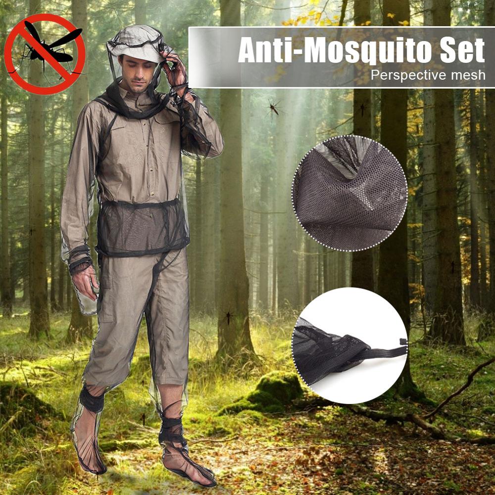 2 Sizes Outdoor Anti-mosquito clothes suit jacket/trousers/Gloves/Shoes covers mosquito protection Clothing 175-190CM 160-175CML