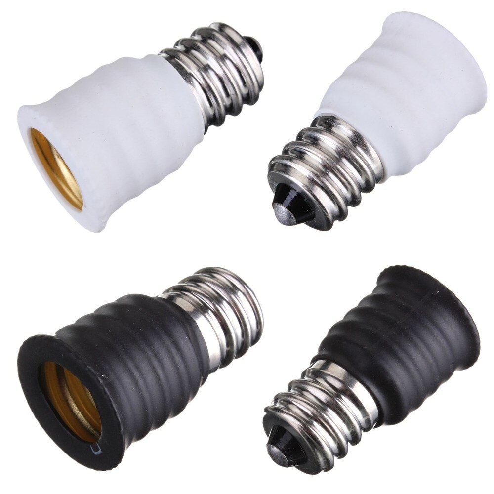 E12 naar E14 Base LED Gloeilamp Houder Licht Adapter Socket Converter Zwart Wit