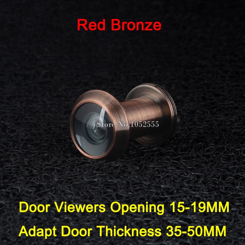 Mirilla de ángulo amplio de 260 grados, Visor de puerta, Spyphole, seguridad antirrobo, de latón de lujo, , 2 uds.: Red Bronze
