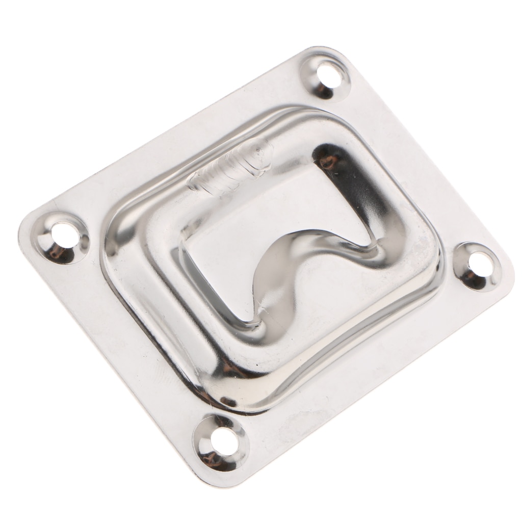 Marine Boat Recessed Hatch Pull Handle Marine Locker Flush Lift Ring 304 Stainless Steel Size 76 x 57mm