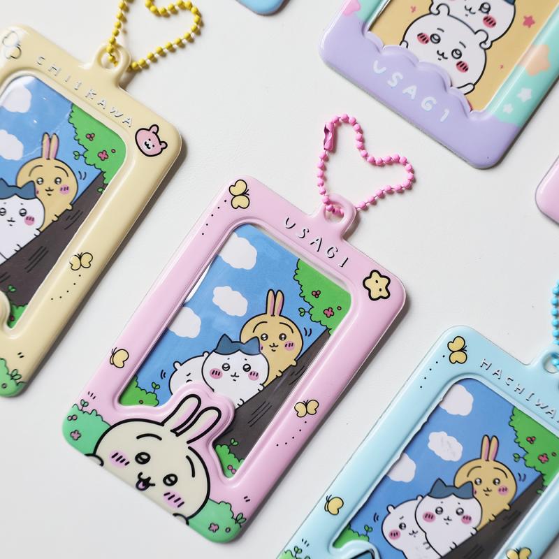 Kawaii Chikawas Hachiware Usagi 3 pulgadas foto tarjetero cubierta de tarjeta identificación de crédito tarjeta bancaria álbum foto carpeta titular llavero
