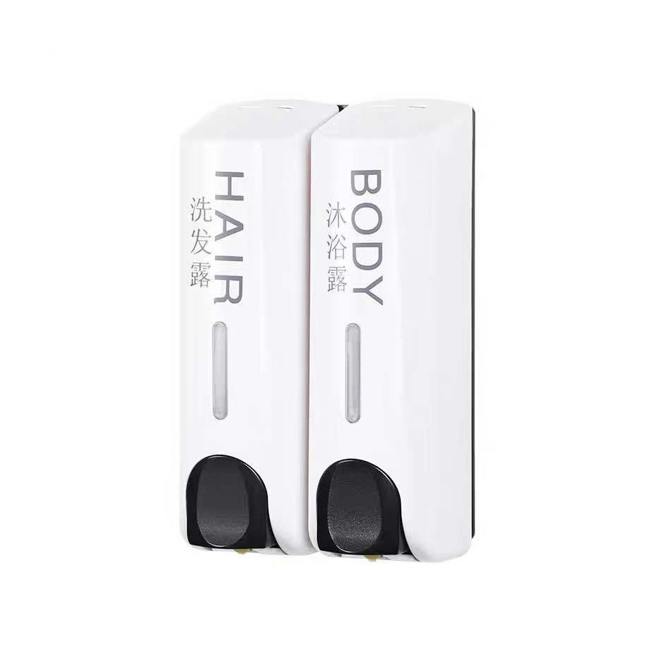 Badkamer Douche Dispenser Wall Mounted Zeep Gel Shampoo Conditioner Container Set Handpers Zeep Flessen: white-2