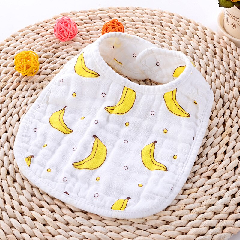 Bomull bandana haklappar baby babador matning smock spädbarn rapa trasor muslin saliv handduk baby äta tillbehör mjuk baby grejer: Banan