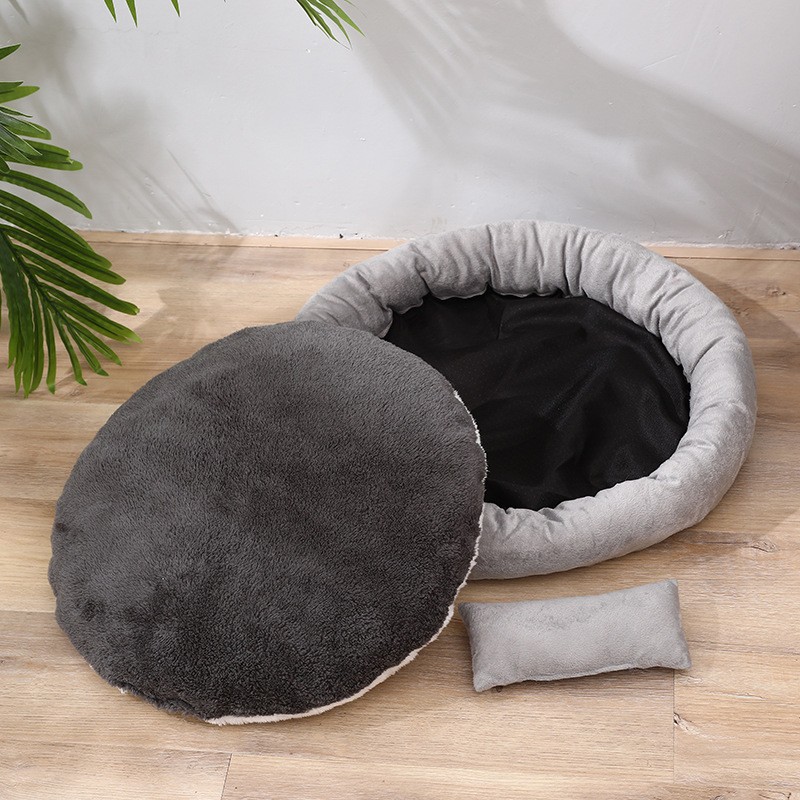 Warme ronde hondenmand, ronde ligstoel voor kleine en middelgrote honden en katten, winter hondenkennel, puppymat, hondenmand, kattenmand