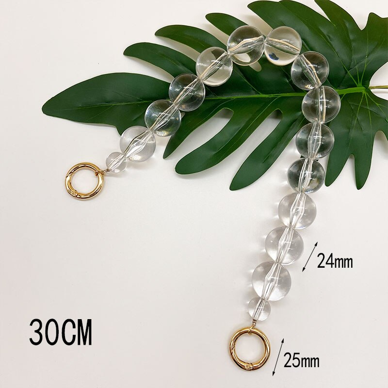 material high translucent acrylic transparent bead series bag chain bead chain jewelry women bag shoulder strap bag chain