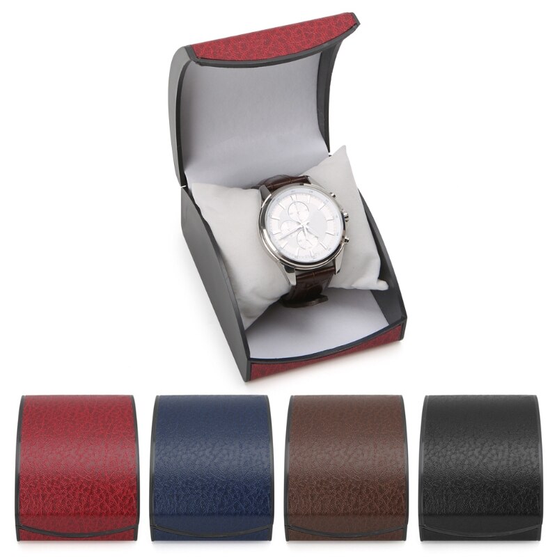 Luxe Horloge Box Vitrine Voor Sieraden Armband Faux Lederen Houder