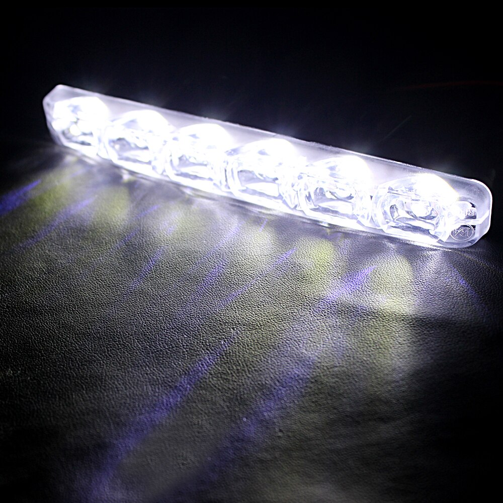 2 uds DRL luces de circulación diurna de coche luz diurna coche estilo luz diurna 6 LEDs Super brillante
