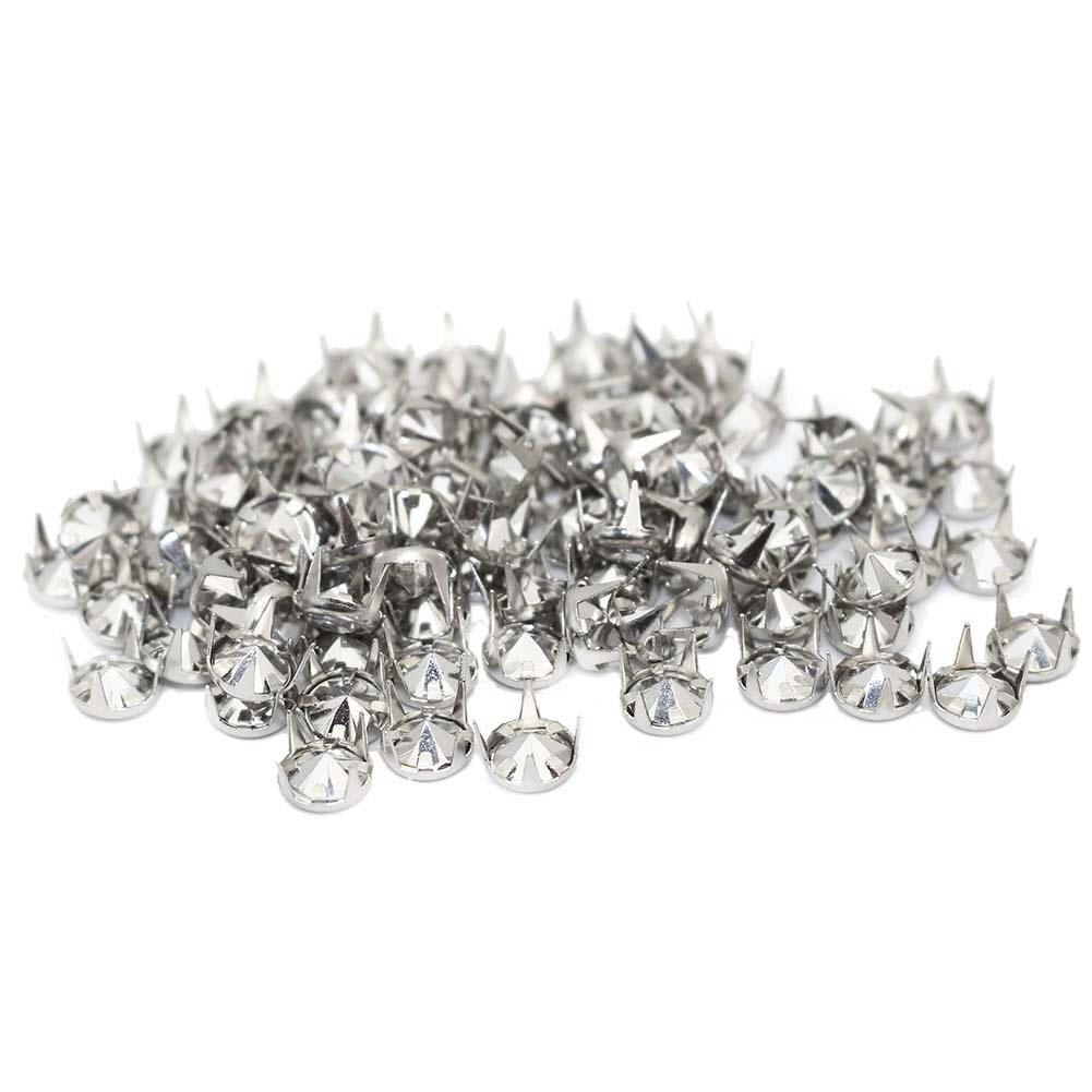 100x7mm crystal rhinestone metalen ronde spot spikes stud klinknagels leathercraft diy kleding accessoire