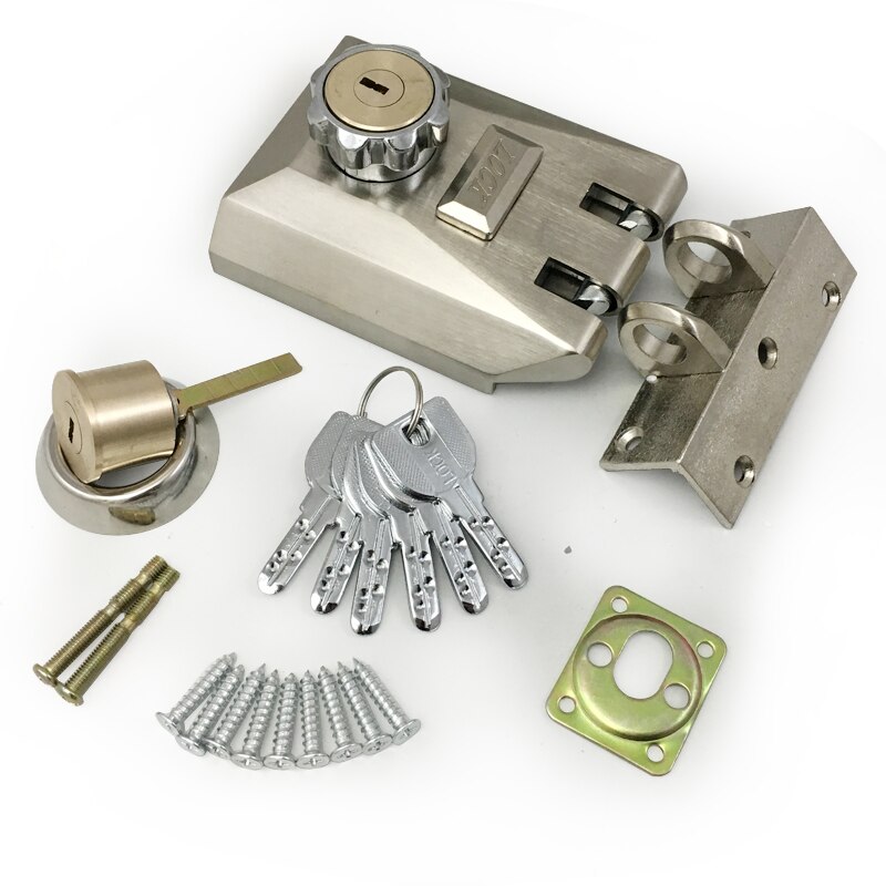 sliding swing gate door lock bolt inward opening
