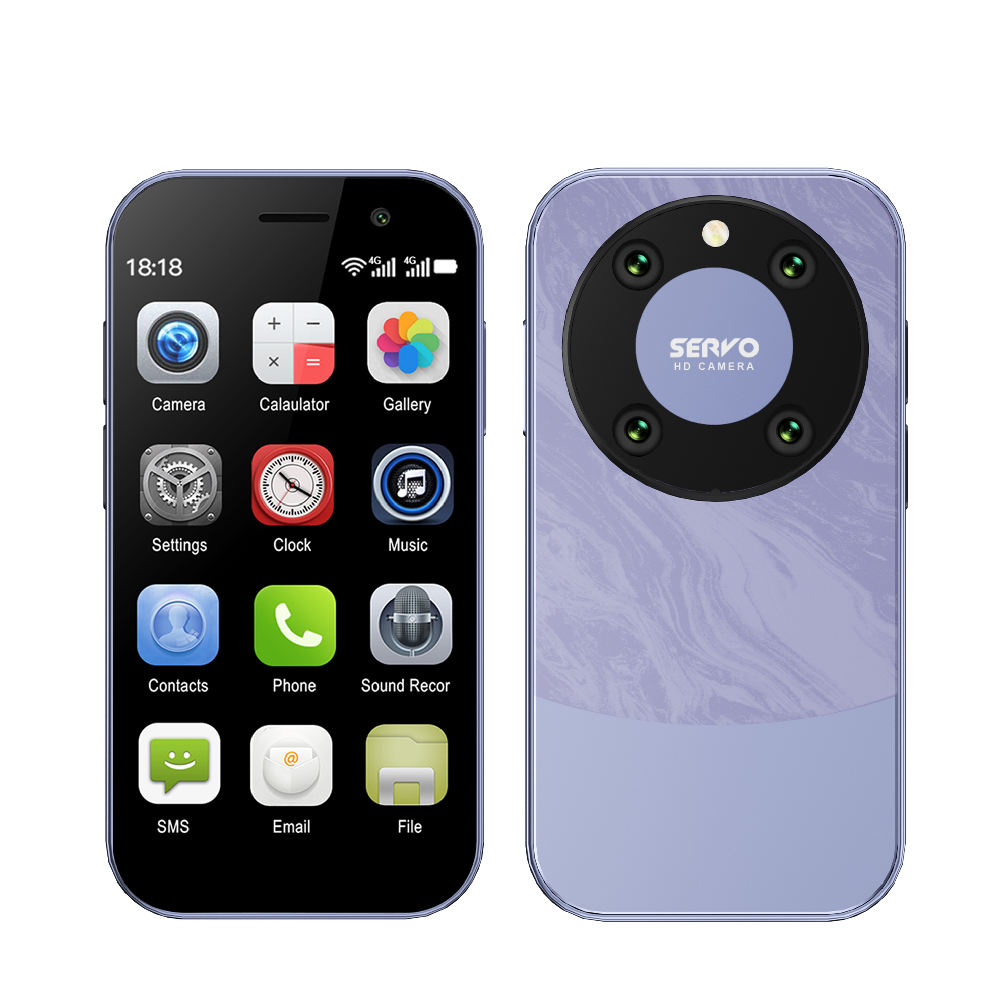 Mini smartphone 3.0 inch scherm android  os 4g lte zaktelefoon 2 simkaarten gezichtsontgrendeling 2gb+16gb wifi google play kleine mobiele telefoon: Wit