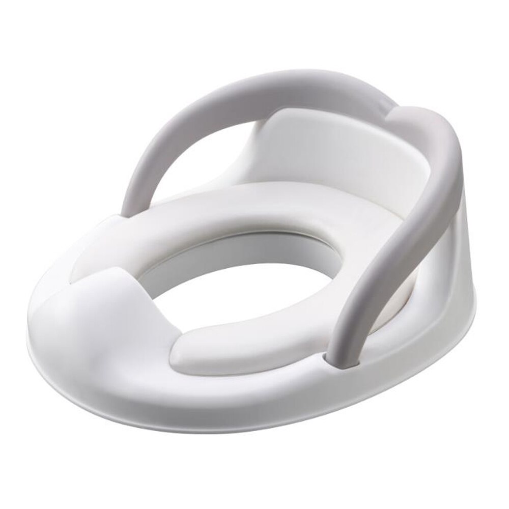 Multifunksjonelt babypottetreningssete bærbar sklisikker smårullende toalett trener sete med håndtak rygg toalettring: Hvit