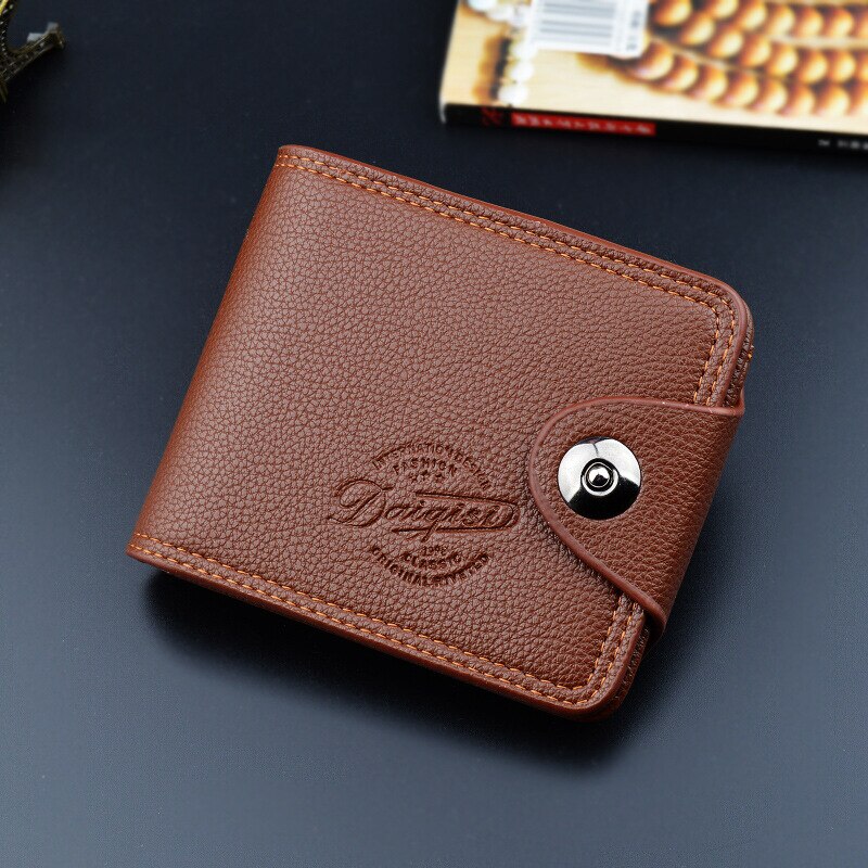 Men's Wallet European and American Magnetic Buckle Multifunctional Short Wallet Men Standard Wallets PU