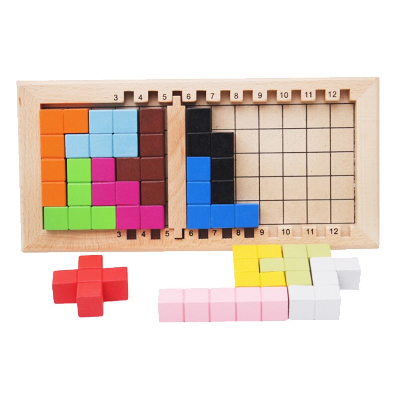 Kinderen Kleur Houten Tangram Blok Puzzel Brain Teaser Educatief Speelgoed Iination Kids