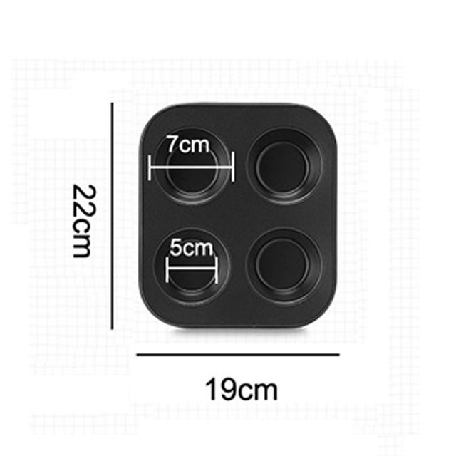 Non-stick Bakpan 4/6/12 Cups Muffin Cupcake Ei Taartvorm Metalen Koolstofstaal ronde Bakvorm DIY Cakevorm Bakken Gereedschap: 4 Cups