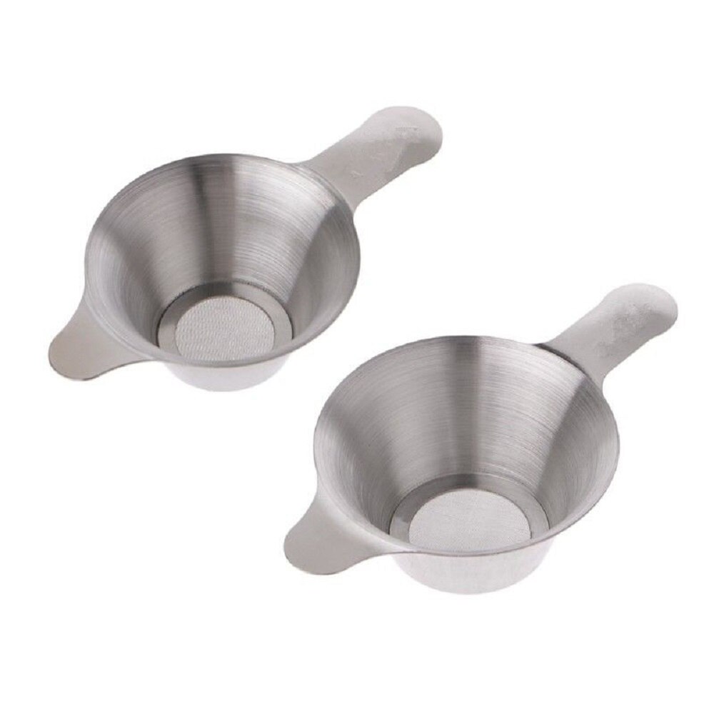 Silver Stainless Steel Tea Strainer Fine Mesh Chinese Kungfu Tea Leaf Funnel Filter For Kitchen&amp;Office