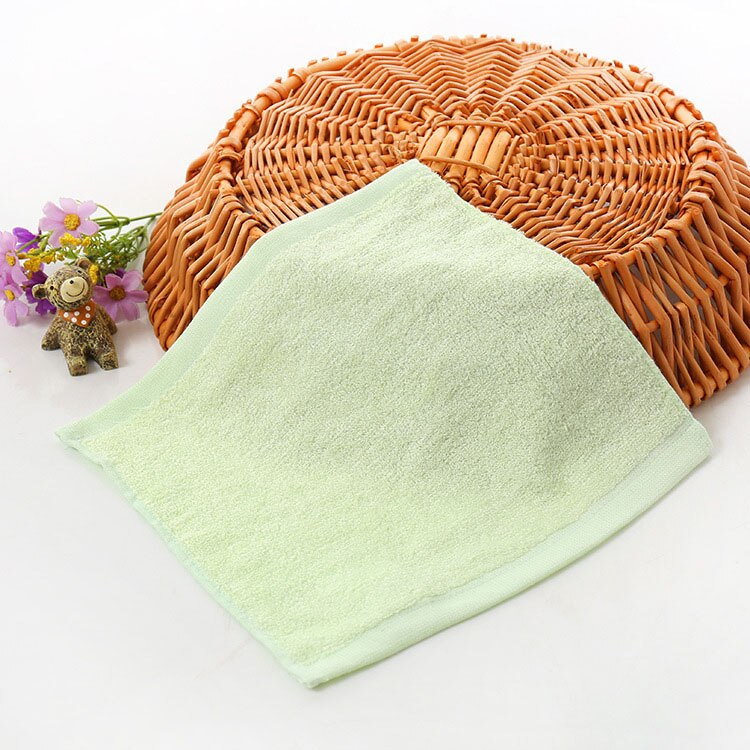 Ensfarvet vask ansigt håndklæde hudvenlig børn børn drenge piger lommetørklæder 2 stk zfs 0587: Grøn