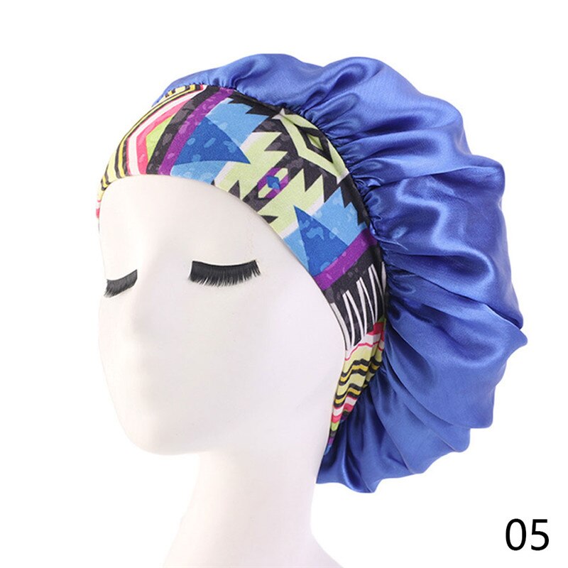 Pañuelo de satén para la cabeza para mujer, gorro elástico para dormir de noche, gorro para el cuidado del cabello, gorro de belleza, banda elástica para la cabeza, 1 unidad: group05