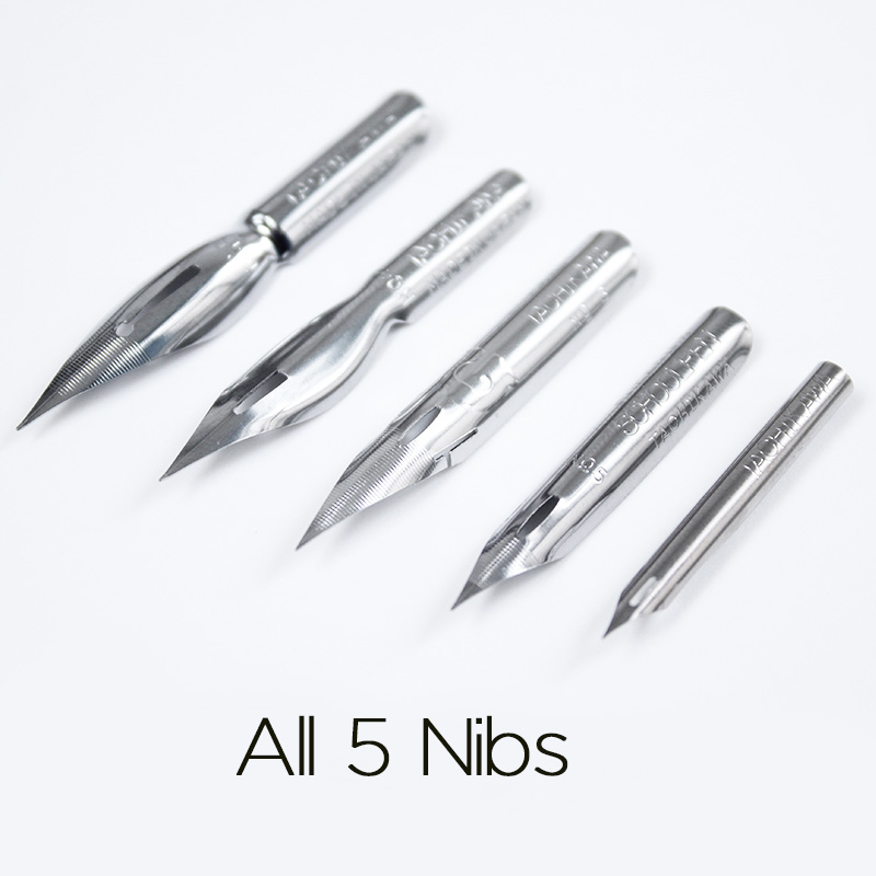 Japan Original Giant Nikko TACHIKAWA Manga G nib D nib Spoon Nib Round Nib Students line Drawing Pen Dip Pen elasticity: 5 pieces a Pack