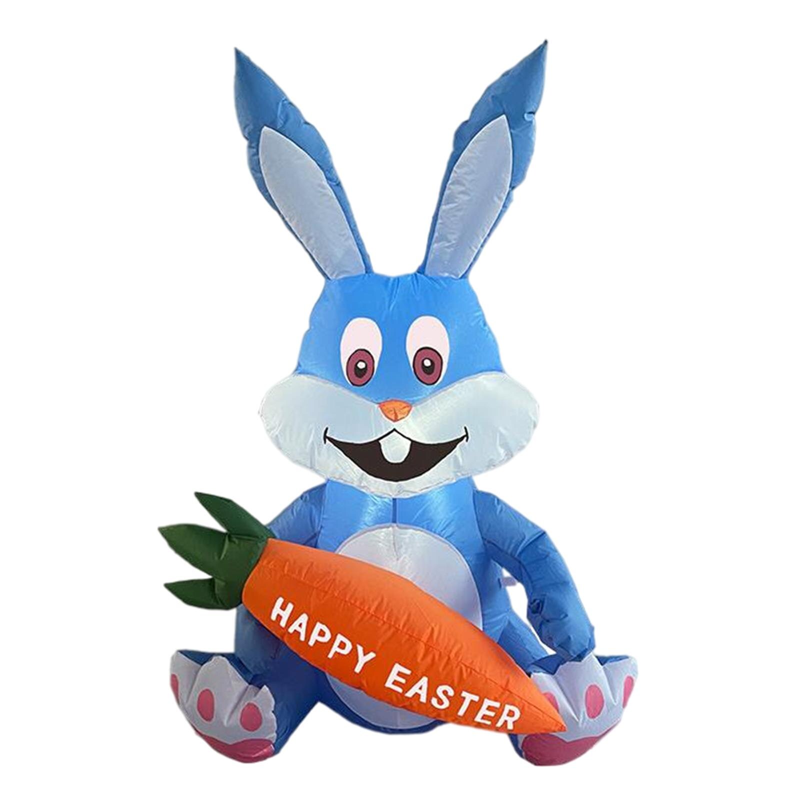 Leuke Pasen Opblaasbare Bunny Decor Bunny Model Met Wortel Opblaasbaar Speelgoed Konijn Ornament Voor Party Tuin Patio Decor