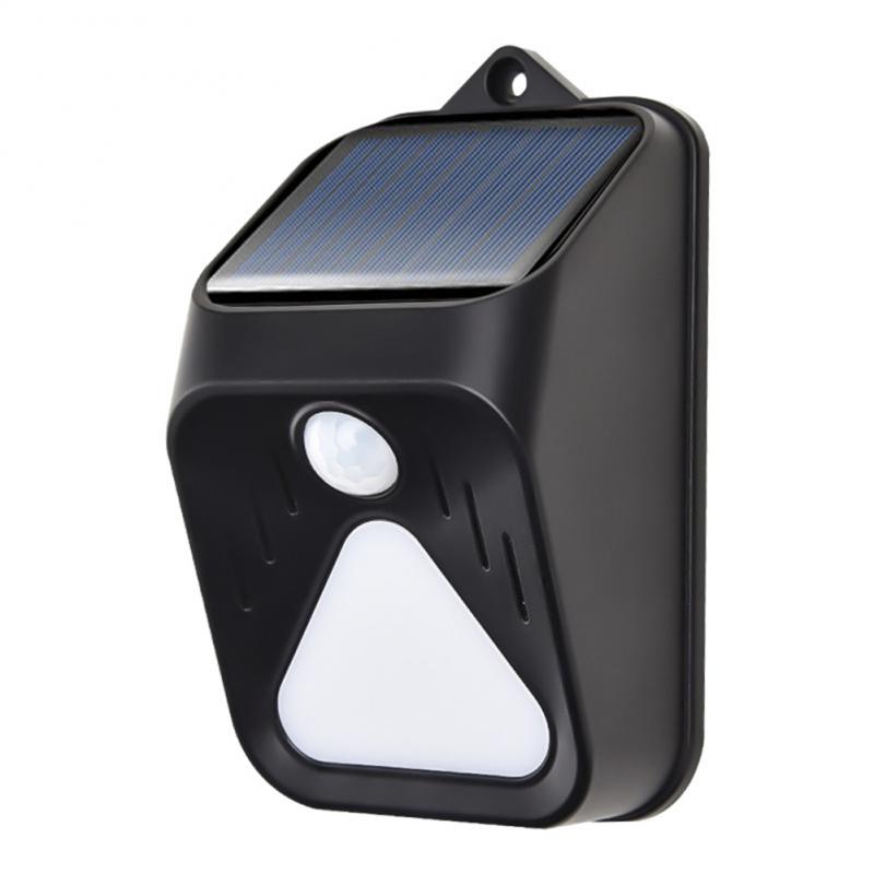 Solar Alarm Lamp Afstandsbediening Security Alarm Motion Sensor Alarm Sirene Pir Motion Sensor Detector Voor Home Yard Outdoor: 01 black