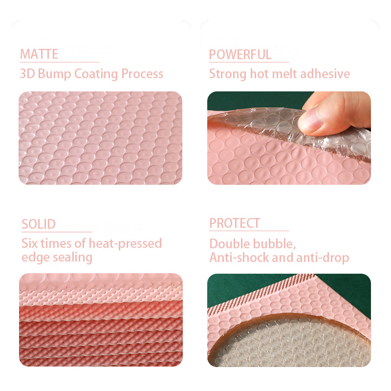 10Pcs Pink Poly Bubble Mailers Padded Envelopes Bulk Bubble Lined Wrap Polymailer Bags for Packaging Maile Self Seal